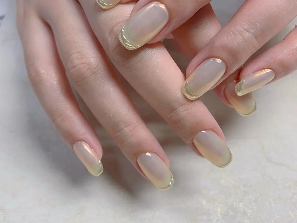 ネイル フレンチネイル ミラーネイル Nail Jolieのネイルデザイン