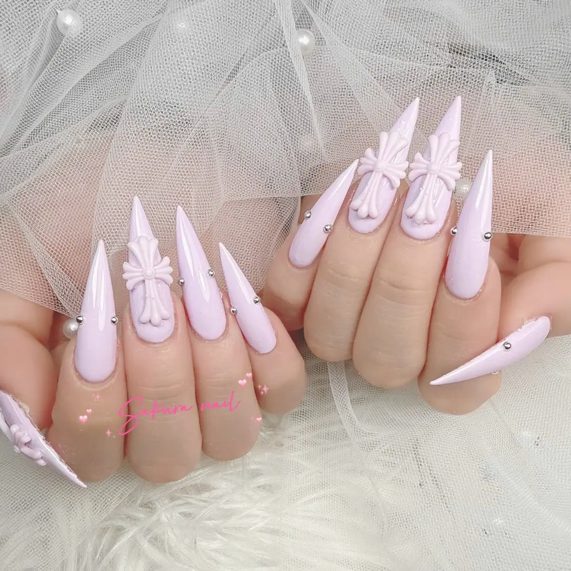 ネイル オーロラネイル クリアネイル フラッシュネイル フレンチネイル ジェルネイル ハンドネイル Sakura Nail Salonのネイルデザイン