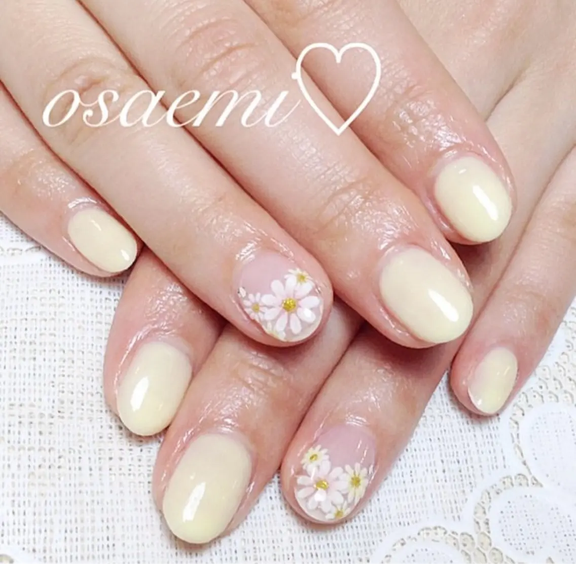 ネイル フラワーネイル 韓国ネイル 持ち込み シンプルネイル osa emiのネイルデザイン