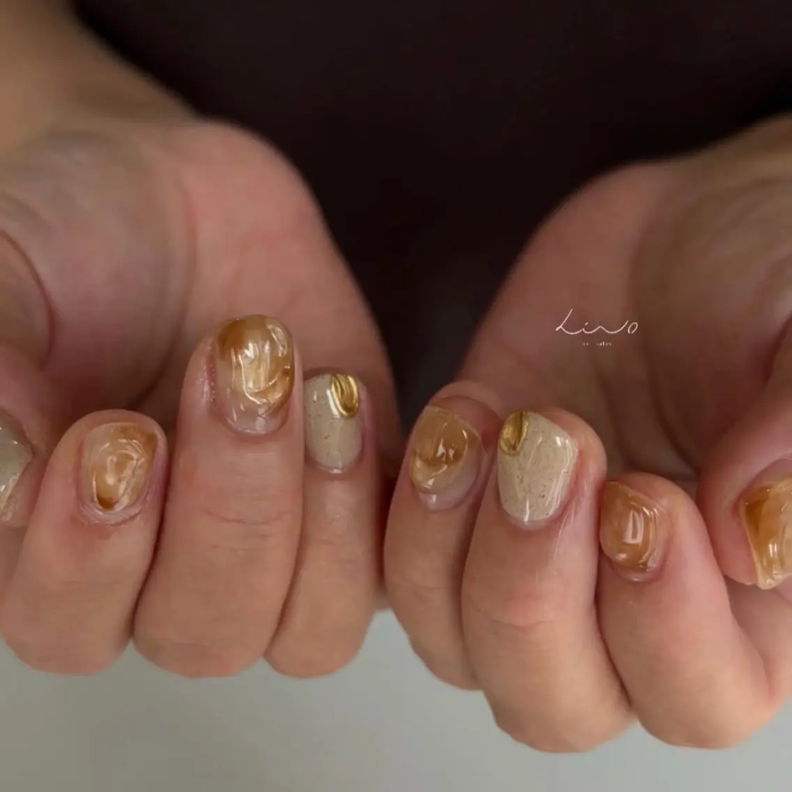 ネイル ニュアンスネイル ショートネイル ハンドネイル nail salon linoのネイルデザイン