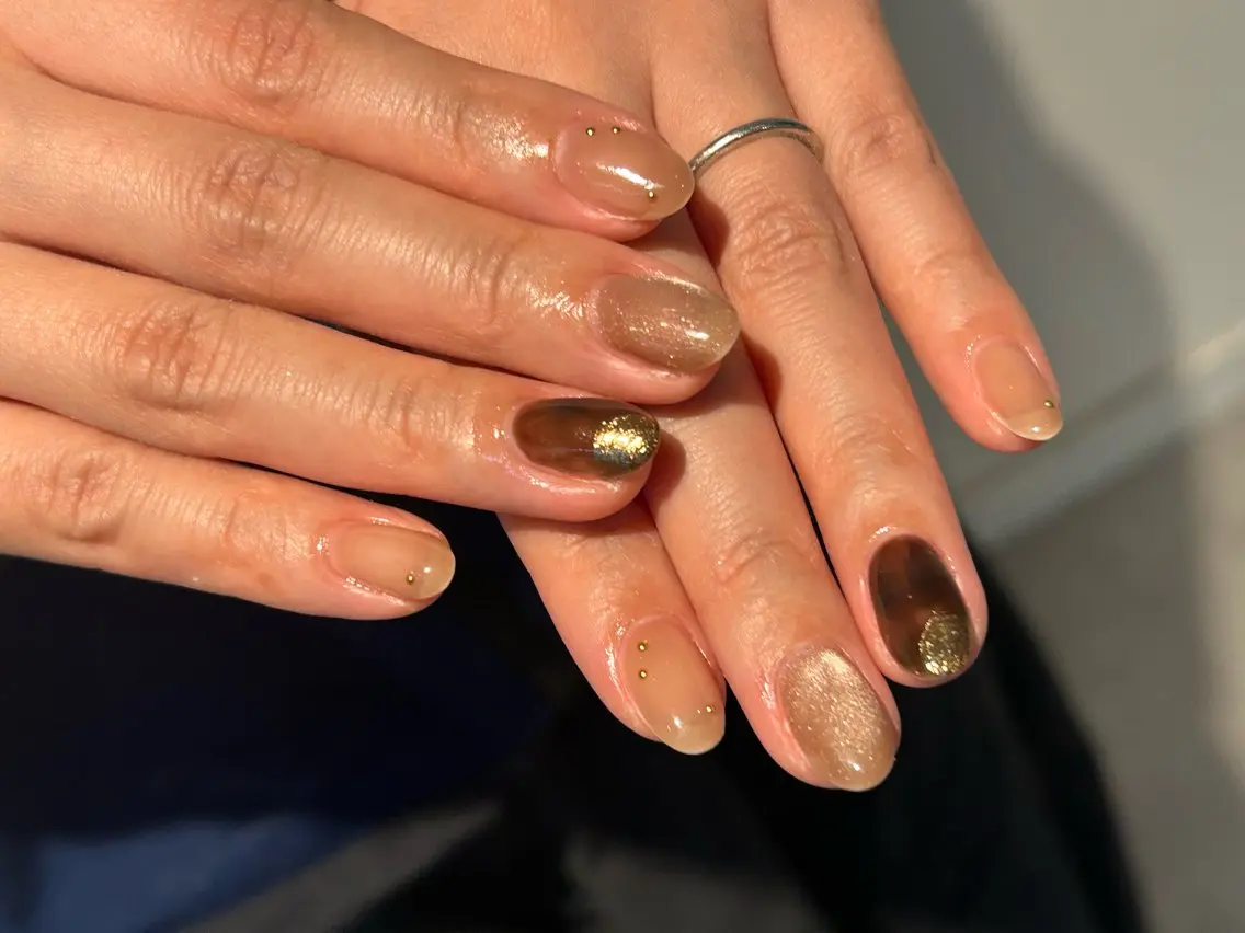 ネイル べっ甲ネイル ハンドネイル sol nailのネイルデザイン