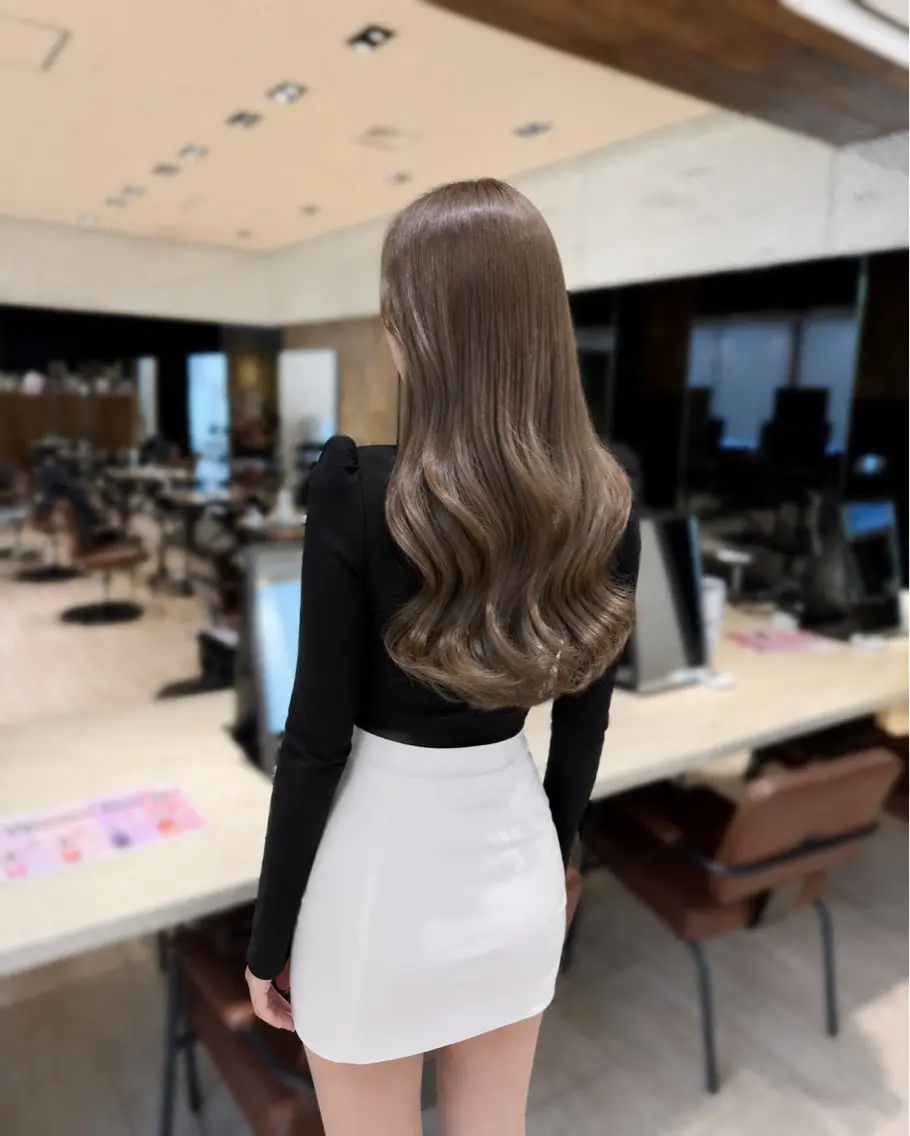 セミロング カラー ヘアカラー トリートメント みこ🌙艶カラー/ ブラウン/ベージュのヘアスタイル