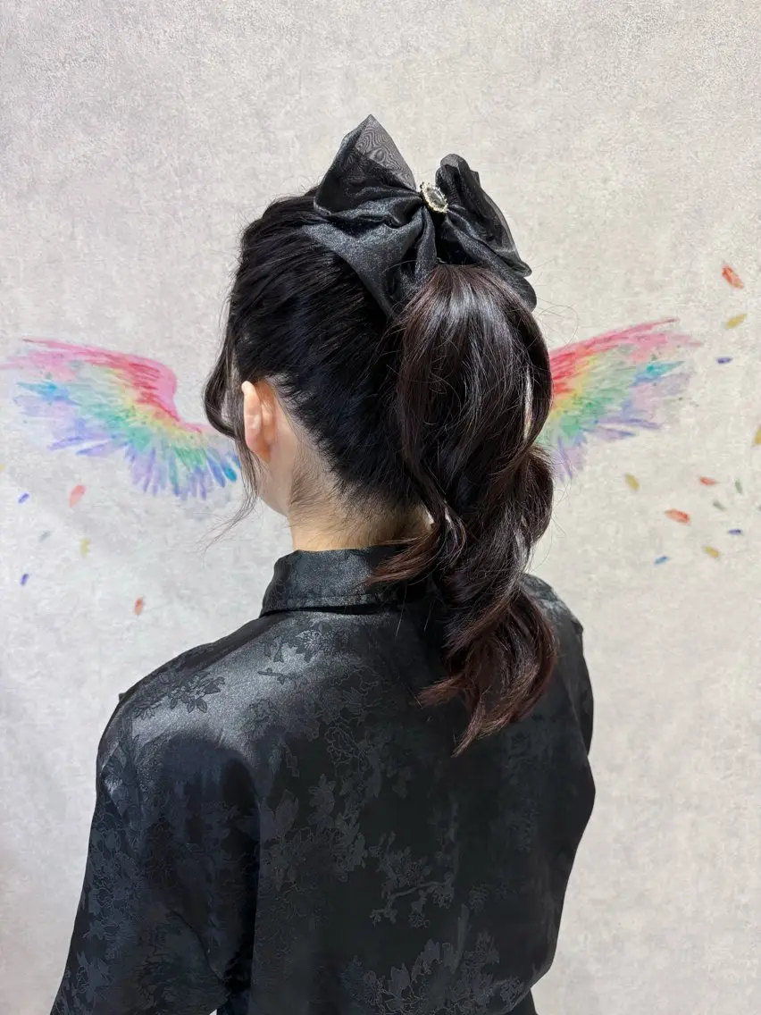 ヘアアレンジ ポニーテール ヘアセット 韓国ヘアー🦄ྀི オタク美容師🌈山本のヘアスタイル