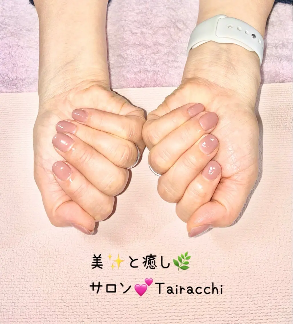 ネイル ピンク ピンクベージュ ショートネイル ハンドネイル Tairacchi タイラッチのエステ・リラクイメージ