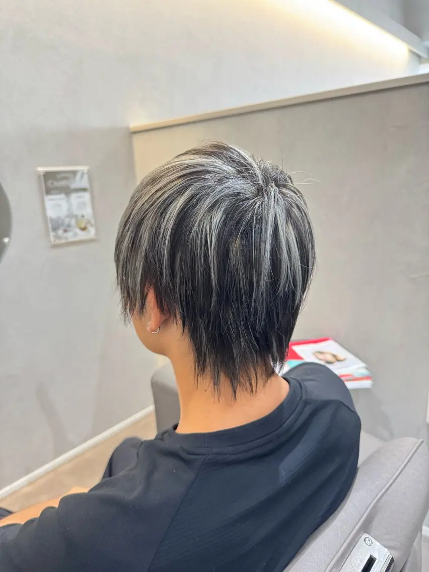 カラー メンズ メンズメッシュ メッシュ カット ヘアカラー パーマ トリートメント ハイトーン/外国人風 カラー/メンズパーマのヘアスタイル