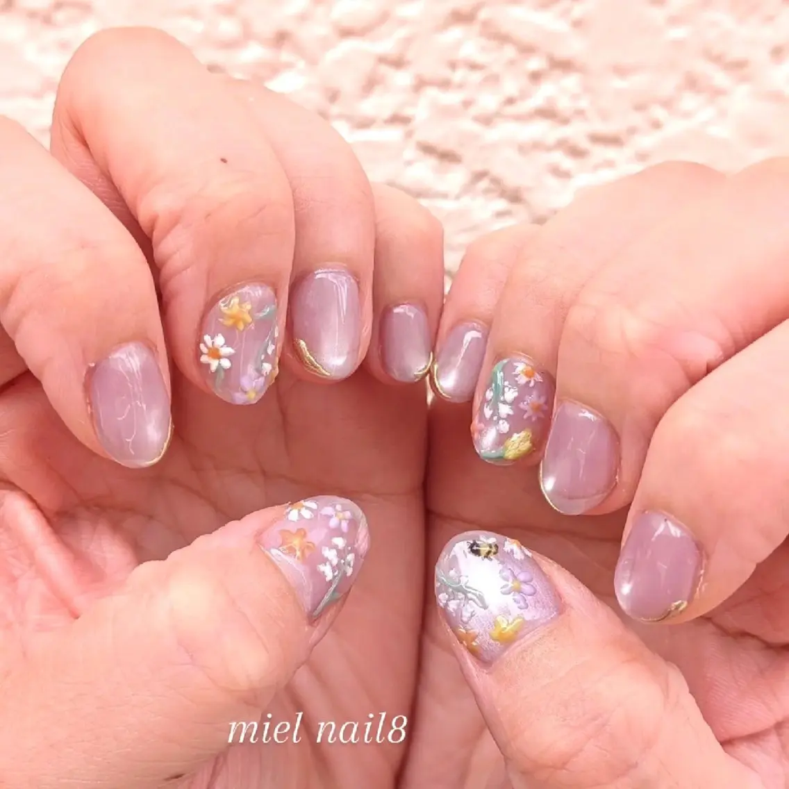 ネイル フラワーネイル miel nail mayaのネイルデザイン