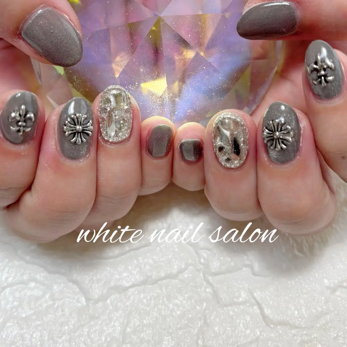 ネイル フットネイル 持ち込み ホワイト ハンドネイル white nail salonのネイルデザイン