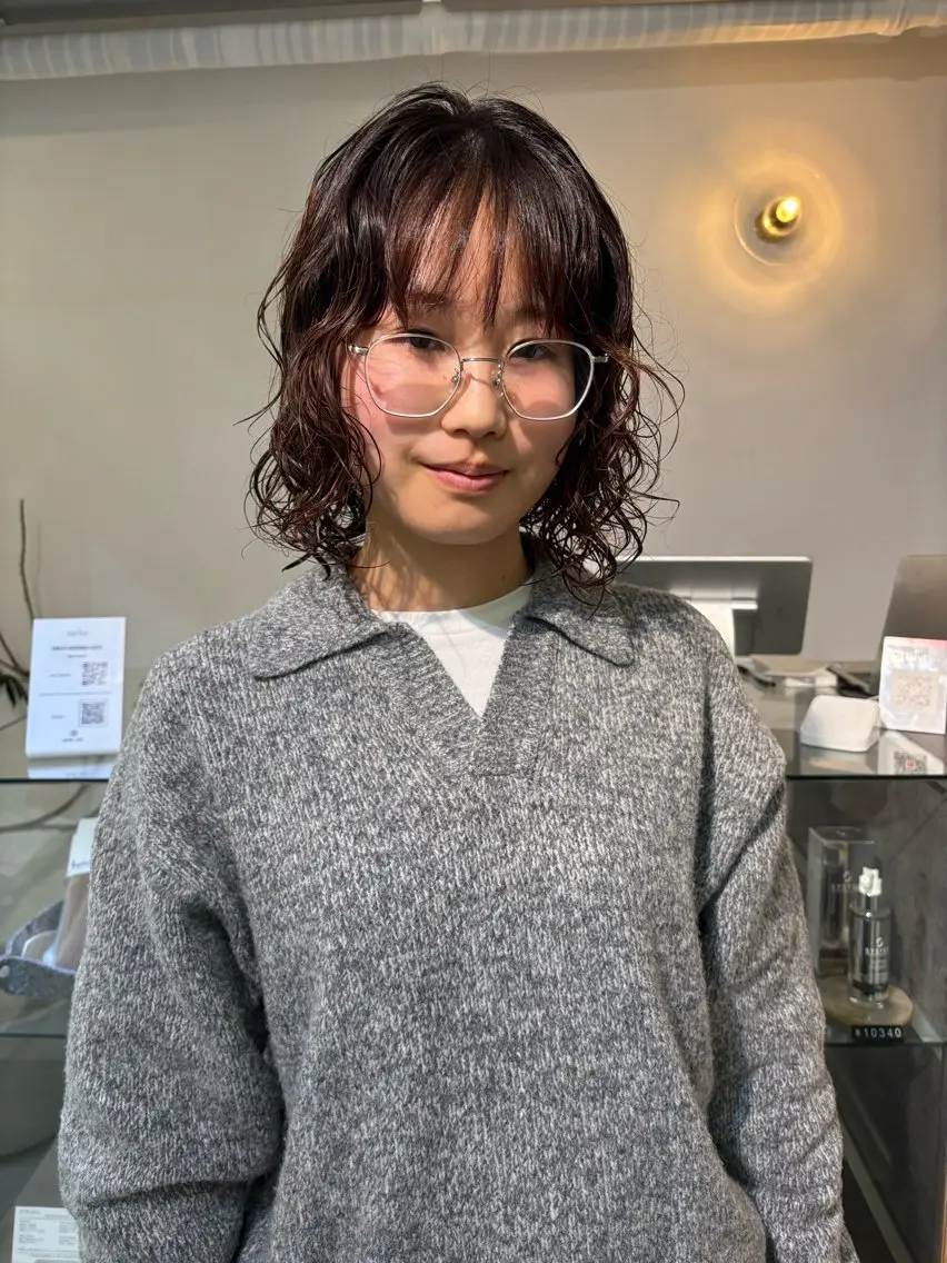 ミディアム パーマ カット パーマ sakura🌸 レイヤー/韓国ヘアのヘアスタイル