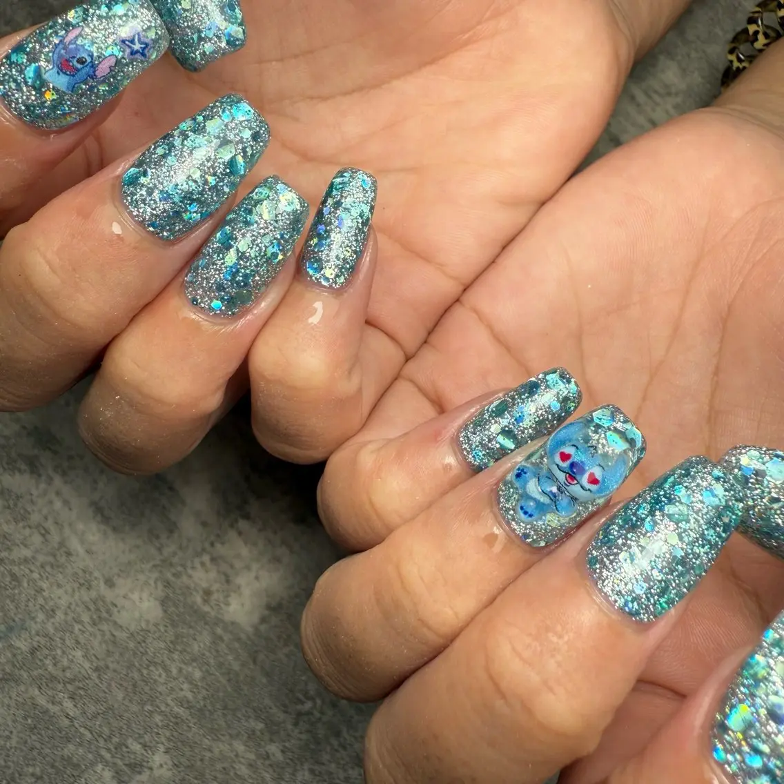 ネイル ブルー ラメ(グリッター) ハンドネイル yuki nail...のネイルデザイン