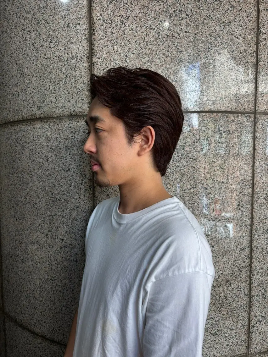 メンズ カット スパイキーパーマ 柏NO1 藤本葉のヘアスタイル