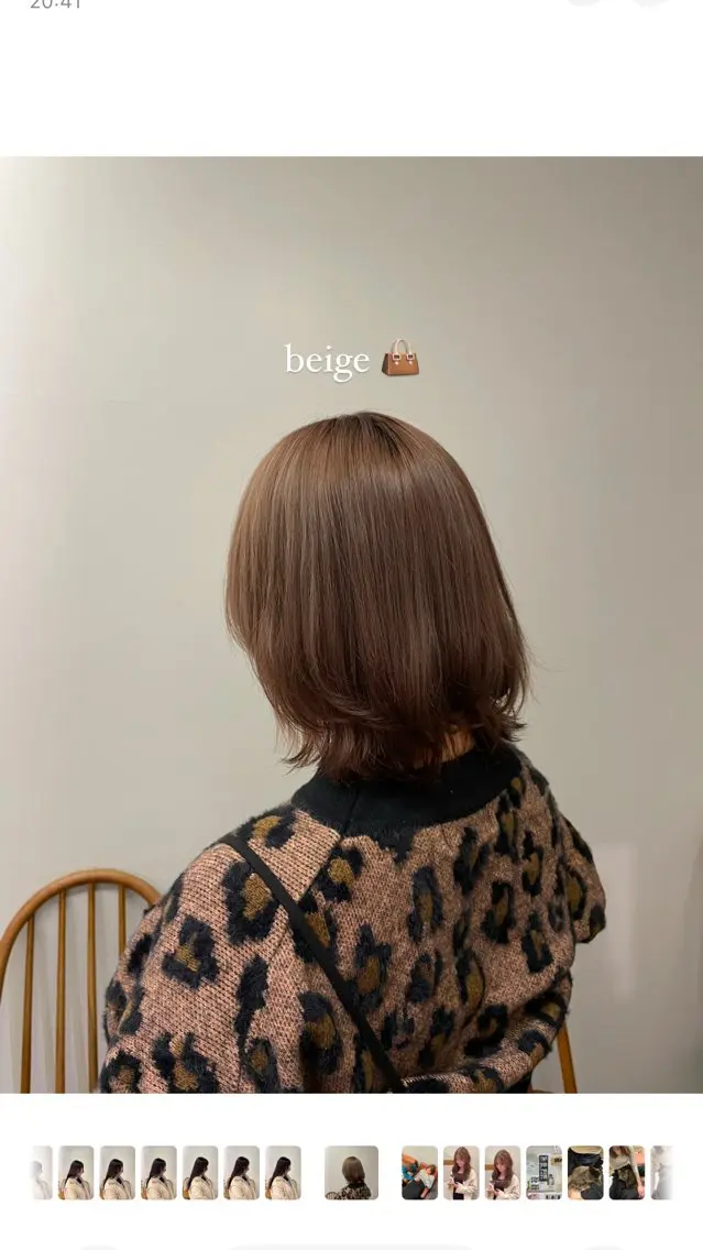 カラー ベージュカラー ピンクカラー 蓑輪璃央 ショートカットのヘアスタイル