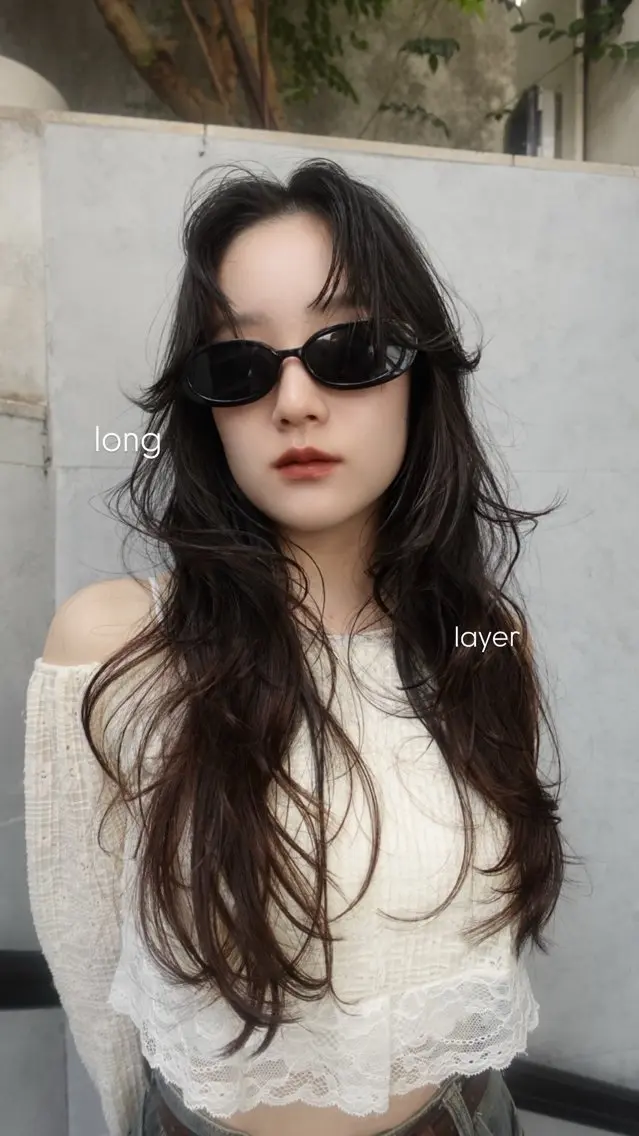 ロング カラー レイヤーカット ロング 小顔カット カット ヘアカラー トリートメント 🌿透明感カラー レイヤーカットのヘアスタイル