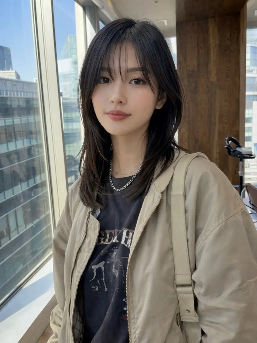 ロング カラー カット ヘアカラー トリートメント SHION/銀座 まとまるカット🩵のヘアスタイル
