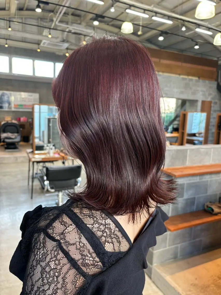 ミディアム カラー パーマ ヘアアレンジ ヘアカラー トリートメント ヘッドスパ ヘアセット 押切 響　のヘアスタイル