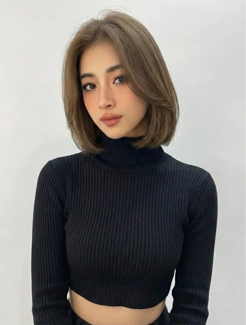 ミディアム カラー ボブ カット ヘアカラー トリートメント SHION/銀座 まとまるカット🩵のヘアスタイル