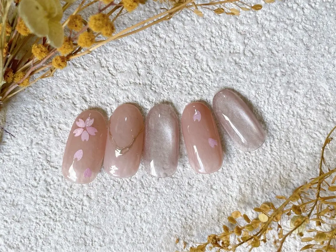 ミディアム 韓国風ヘア kiki nail たまプラーザのネイルデザイン