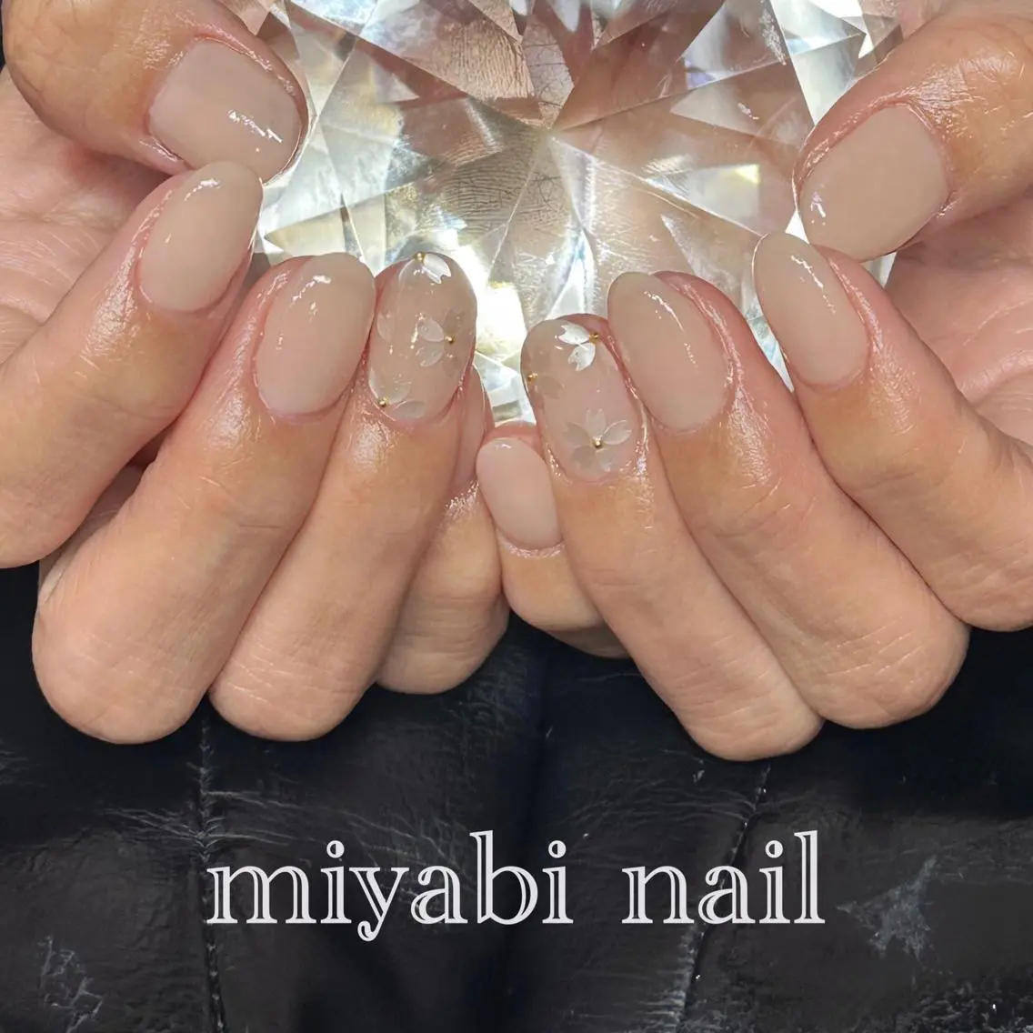 ネイル アートネイル 桜ネイル フラワーネイル 持ち込み オフィスネイル ハンドネイル miyabi nail 桂川駅近くのネイルデザイン