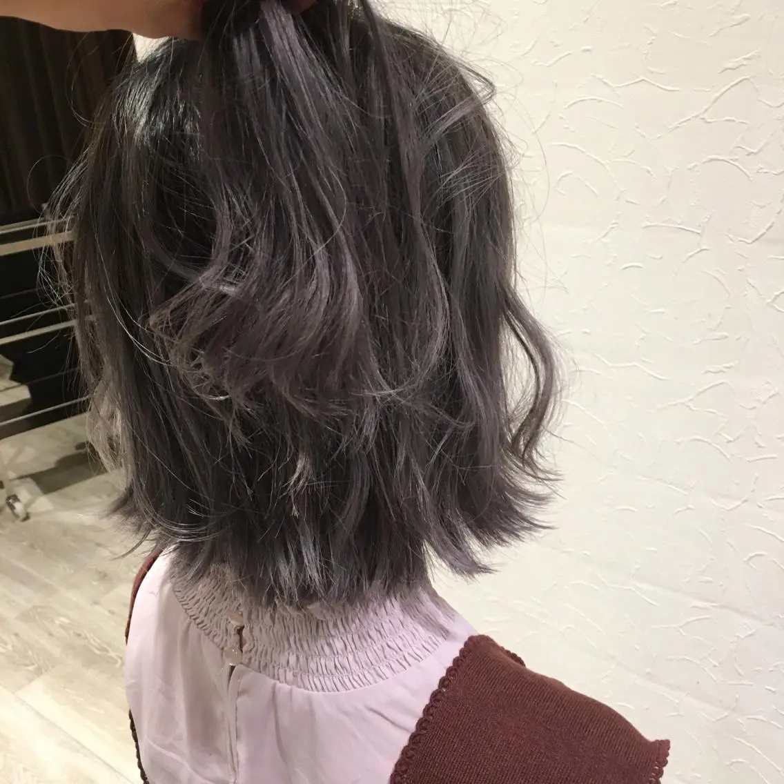 ミディアム カラー ブリーチ グラデーションカラー ラベンダーカラー ラベンダーグレー 【モニター募集】 三宅航平のヘアスタイル