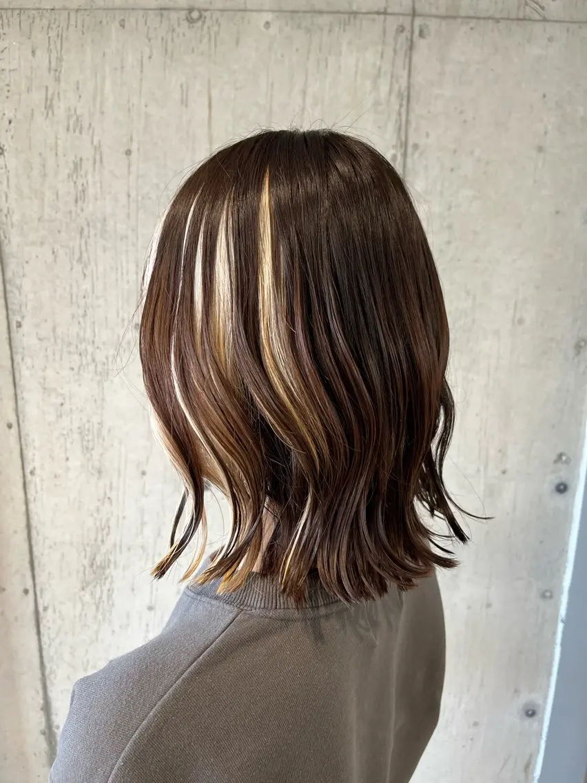 ミディアム カラー ヘアアレンジ カット ヘアカラー トリートメント ボブ×艶カラー 特化・リクト💥のヘアスタイル