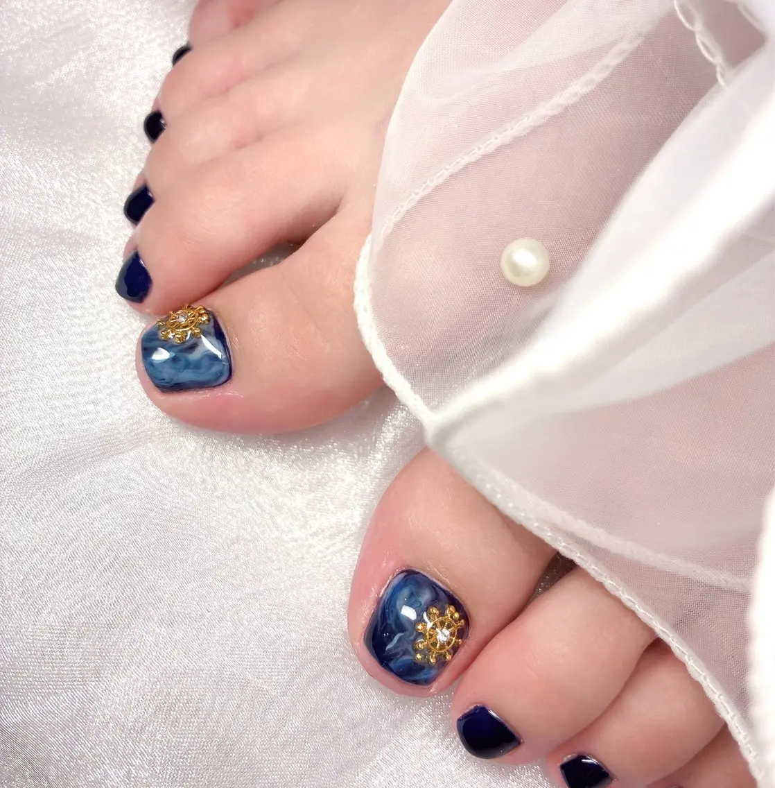 ネイル フットネイル 大理石ネイル(マーブル) フットネイル GAL_NAIL Miraiのネイルデザイン