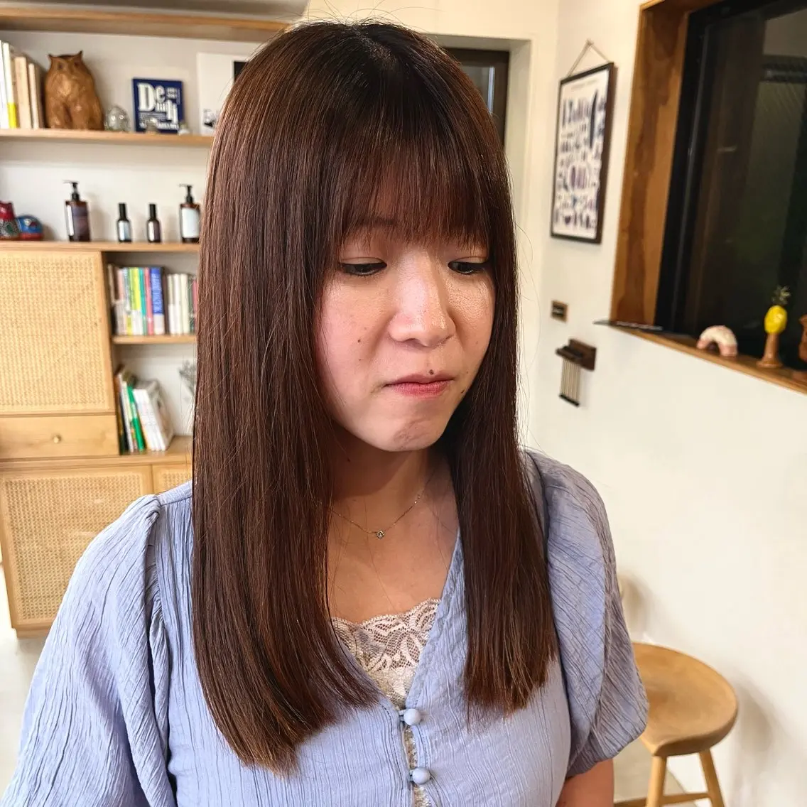 セミロング カラー 宇野澤 銘のヘアスタイル