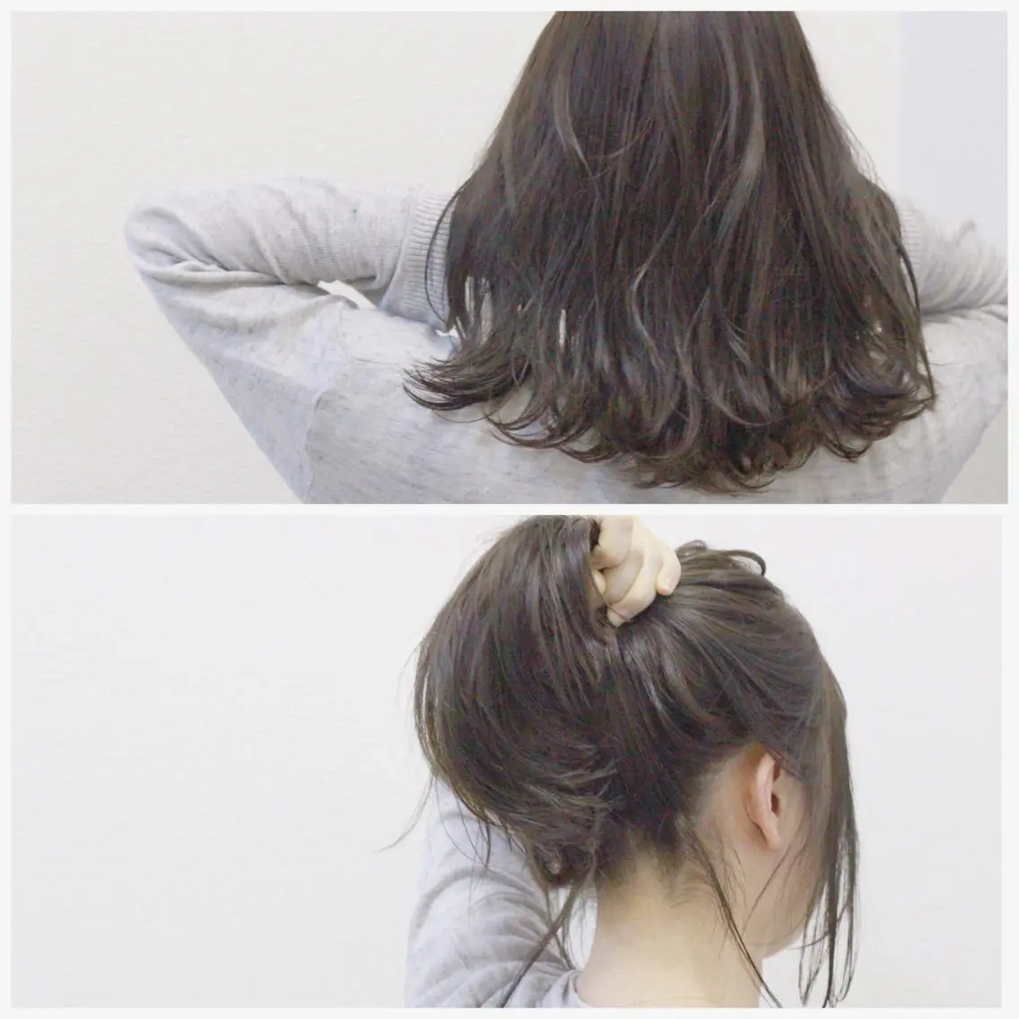 セミロング カラー ヘアアレンジ ポニーテール アッシュ カット Viage （ビアージュ）のヘアスタイル