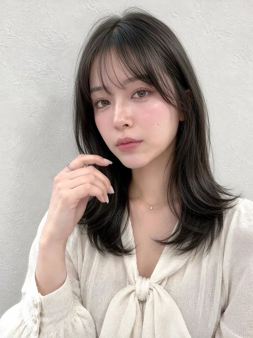 ミディアム カット 縮毛矯正 トリートメント 似合わせ特化/ itta𓂃🫧のヘアスタイル