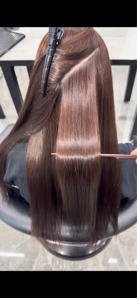 ロング カラー カット ヘアカラー 縮毛矯正 りきと🦋河原町 縮毛矯正/艶カラーのヘアスタイル