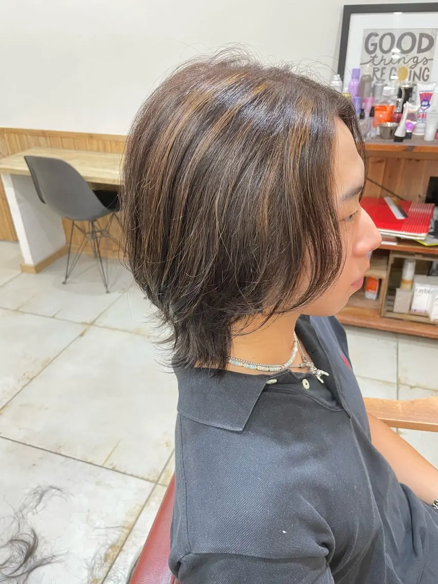 セミロング ショートボブ ボブ ハイライト レイヤーカット Wカラーレイヤーカ ット⚡️CHIAKIのヘアスタイル