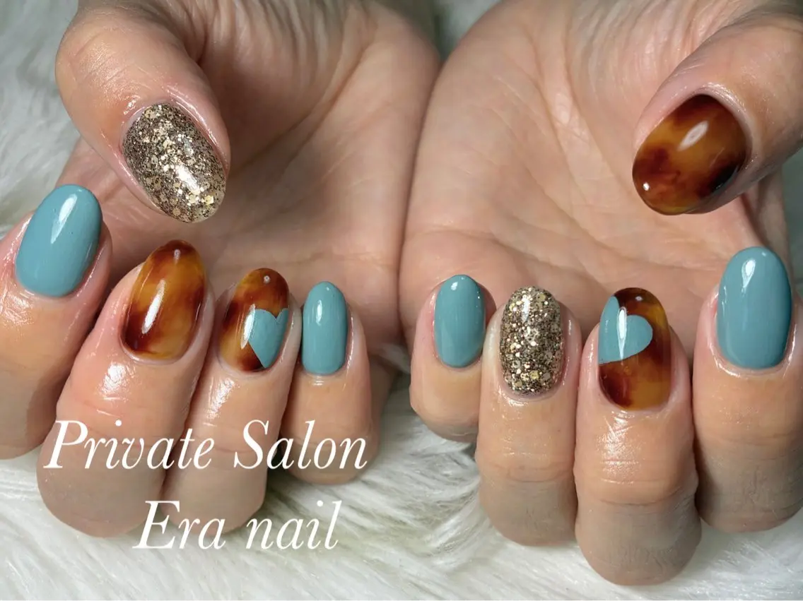 ネイル べっ甲ネイル ハンドネイル Era nailのネイルデザイン