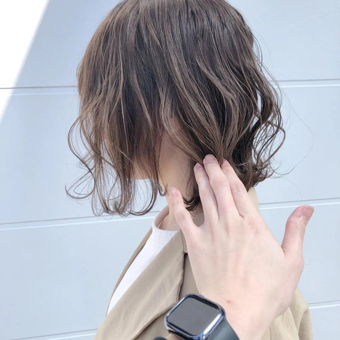 ミディアム カラー マエダ リョウのヘアスタイル