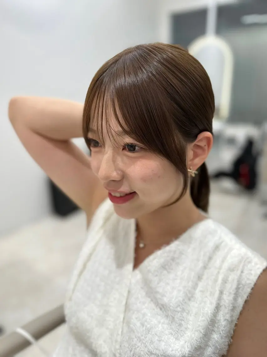 【期間限定🌸】前髪カット+透明感カラー+ケラチントリートメントの写真