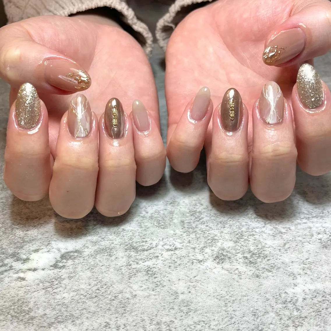 ネイル ゴールド ニュアンスネイル Mii nailのネイルデザイン