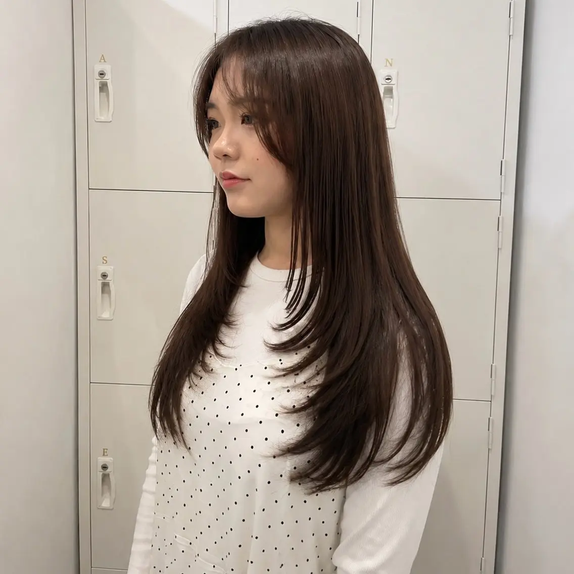 ロング カラー 顔周りカット カット ヘアカラー トリートメント canon/レイヤー /透明感カラーのヘアスタイル