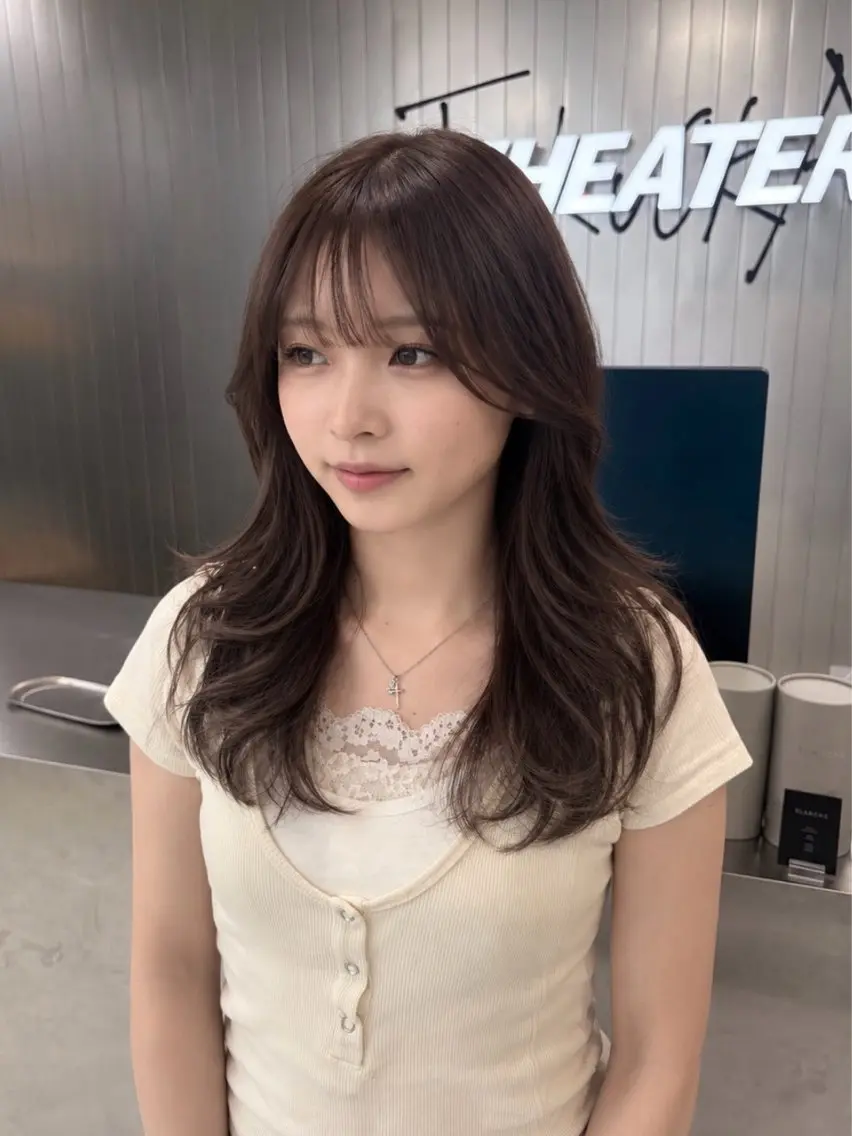 ロング カラー カット ヘアカラー 藍斗│モテ透明感× 顔周りレイヤー🫧のヘアスタイル