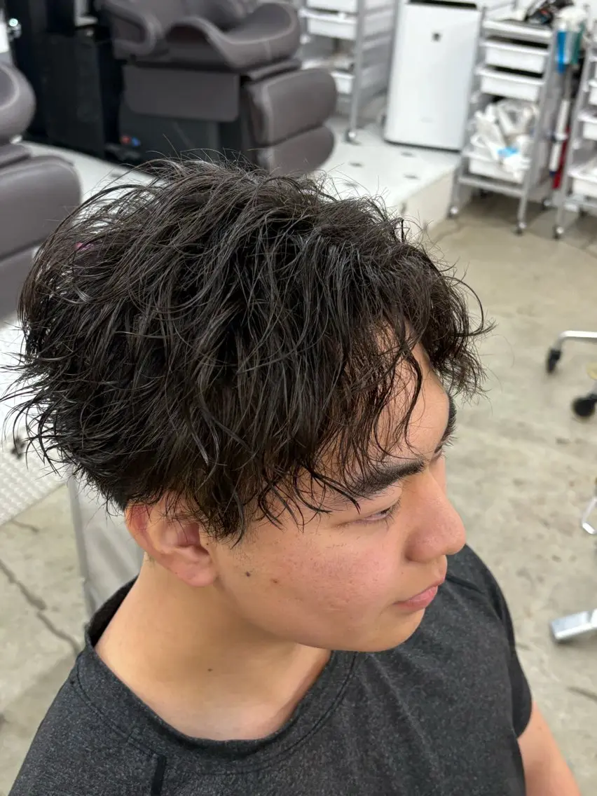 パーマ メンズ メンズパーマ パーマ メンズハイトーン特化 てるぼうのヘアスタイル