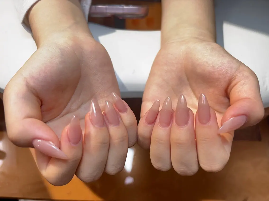 ネイル アートネイル オーロラネイル チークネイル 長さ出し フレンチネイル ハンドネイル ハンドケア Yumi Nail Seiのネイルデザイン