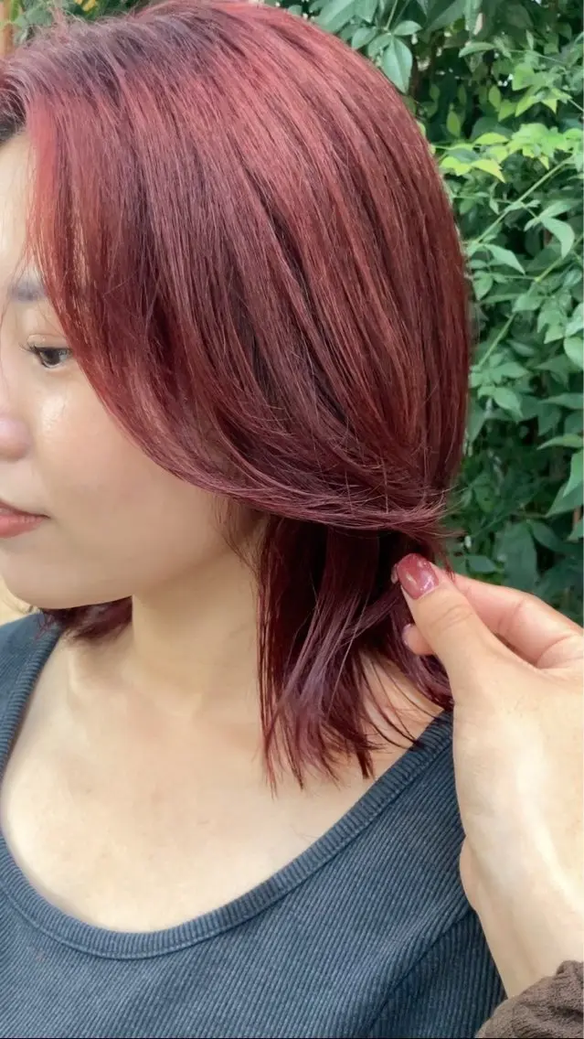 ミディアム カラー カット ヘアカラー 久野紗愛 【髪質改善　艶髪】のヘアスタイル
