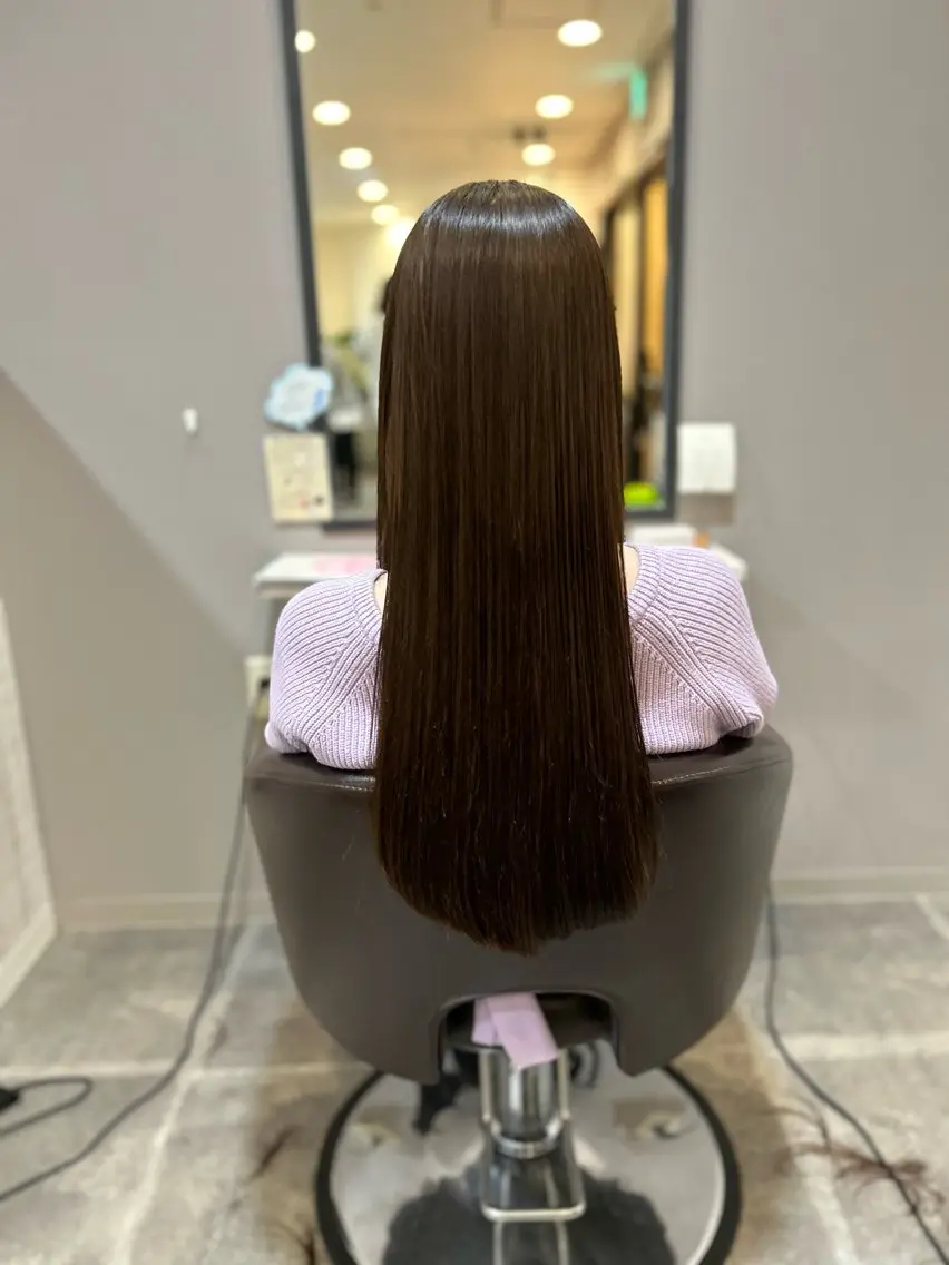 ロング 縮毛矯正 中山 賢人のヘアスタイル