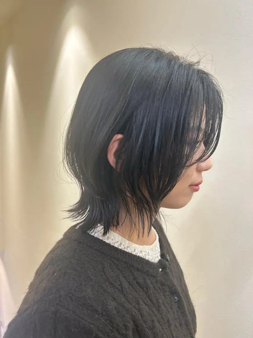 ミディアム ボブレイヤー ボブ レイヤーカット カット トリートメント hubhair レイヤー/透明感のヘアスタイル