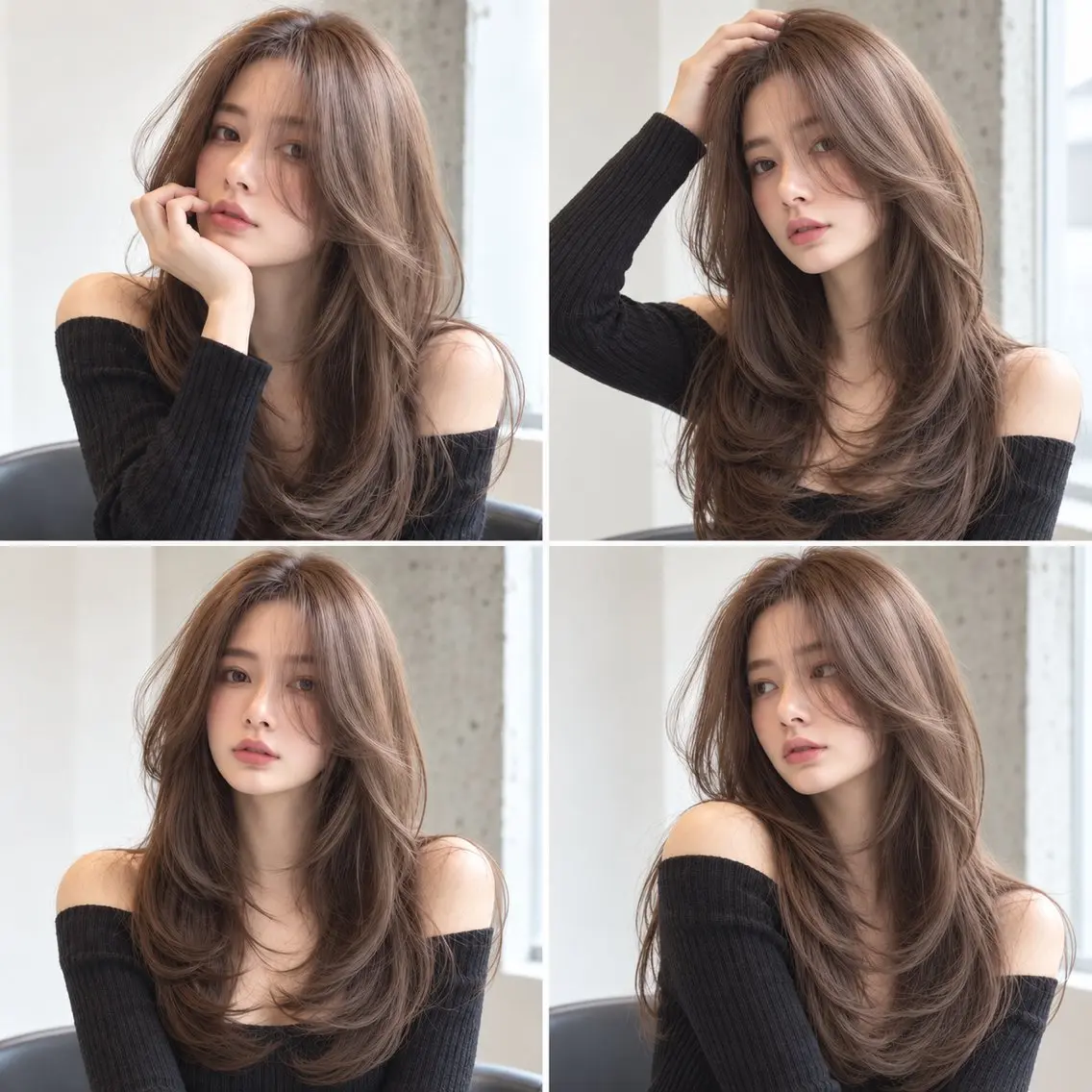 ロング カラー パーマ カット ヘアカラー 縮毛矯正 トリートメント 🦋韓国風レイヤー/ 艶髪矯正🦋凛太郎のヘアスタイル