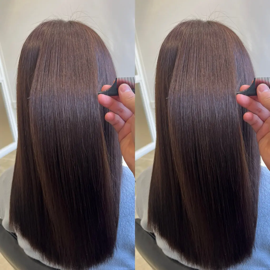 ロング ヘアカラー トリートメント 縮毛矯正/髪質改善 カラー/レイヤーのヘアスタイル