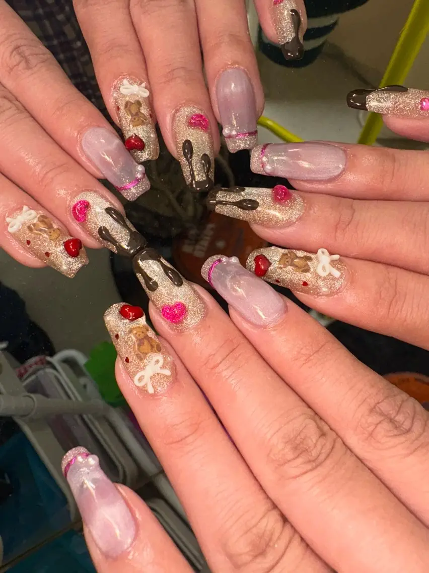 ネイル バレンタイン 33nail✴️栄 スミレ❇️Gel-xのネイルデザイン