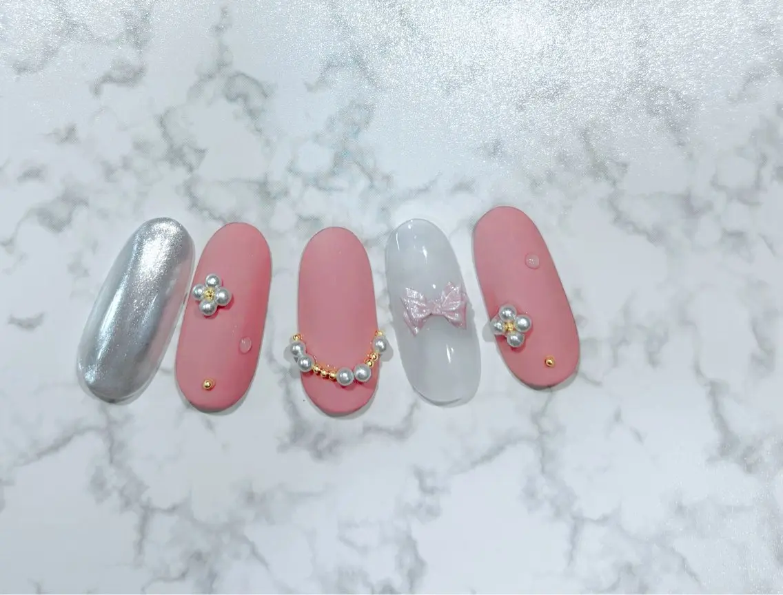 ネイル ハンドネイル H3 Nail Tsuki🦋💙のネイルデザイン