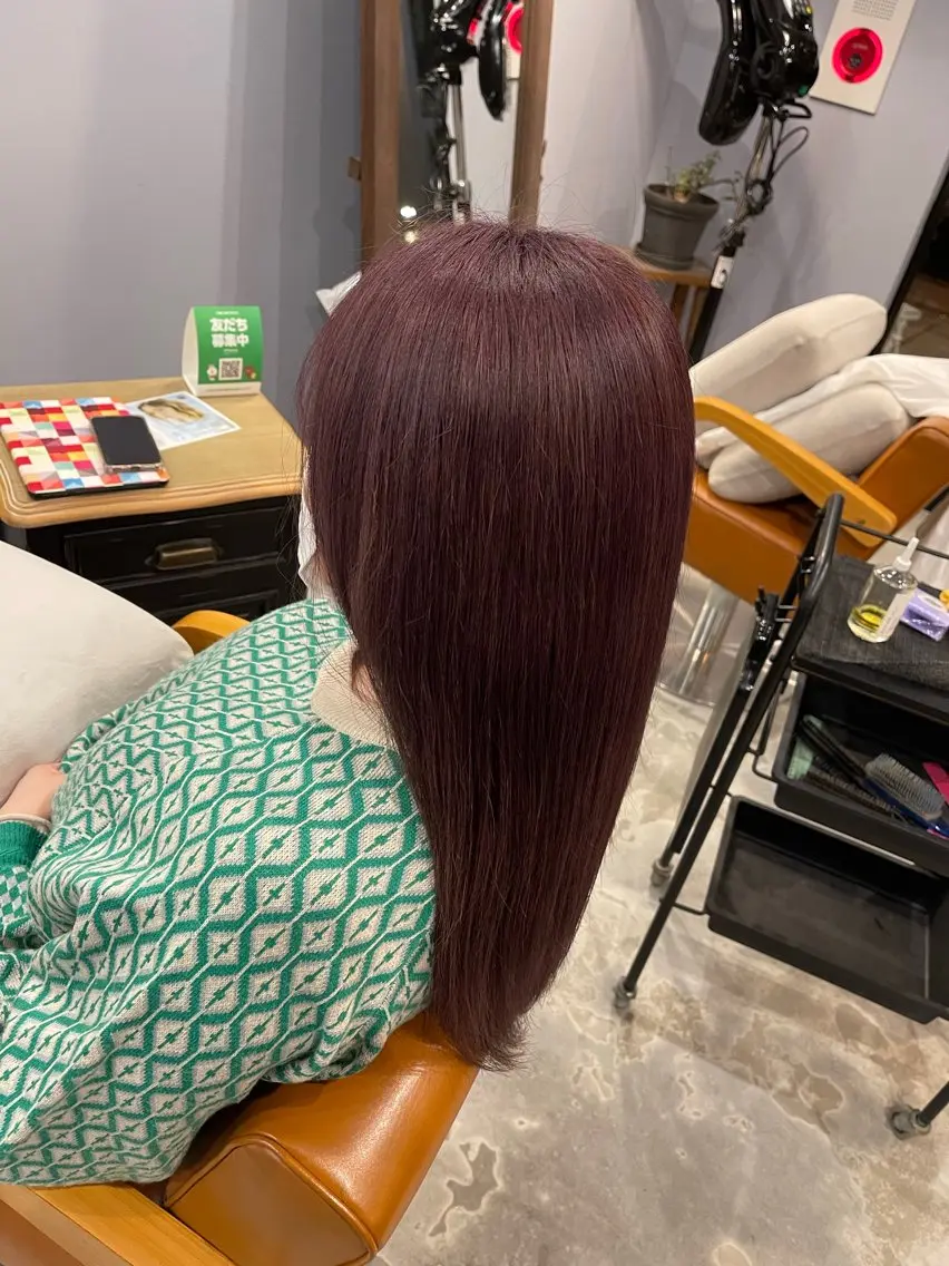 ロング カラー ブリーチ ピンクカラー トリートメント カット ヘアカラー トリートメント 艶カラー/ハイトーン 平田一貴のヘアスタイル