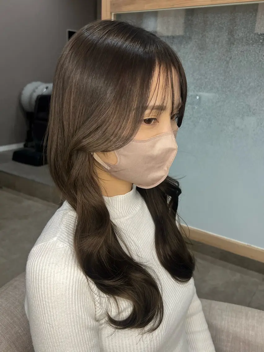 セミロング 韓国風ヘア オハナ hanabi💫のヘアスタイル
