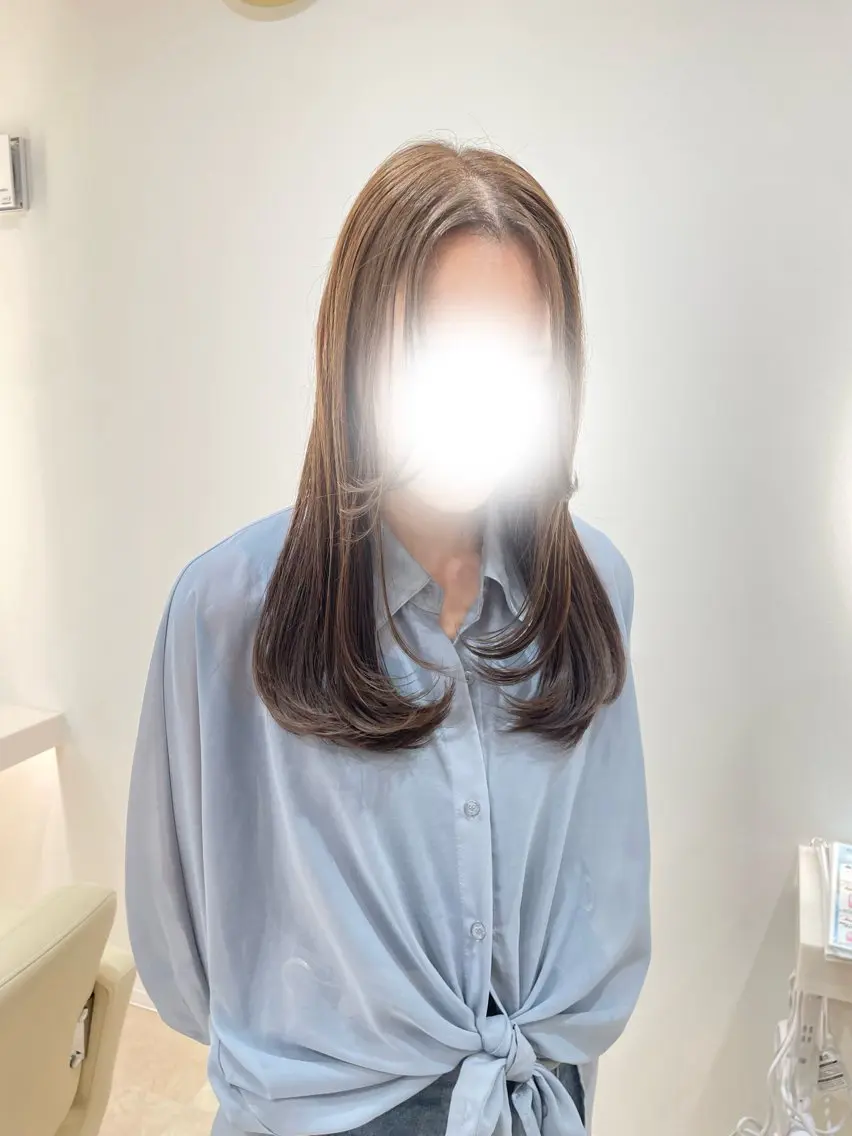 ロング レイヤーカット カット ヘアカラー ANCHORウェリナ NOZOMIのヘアスタイル