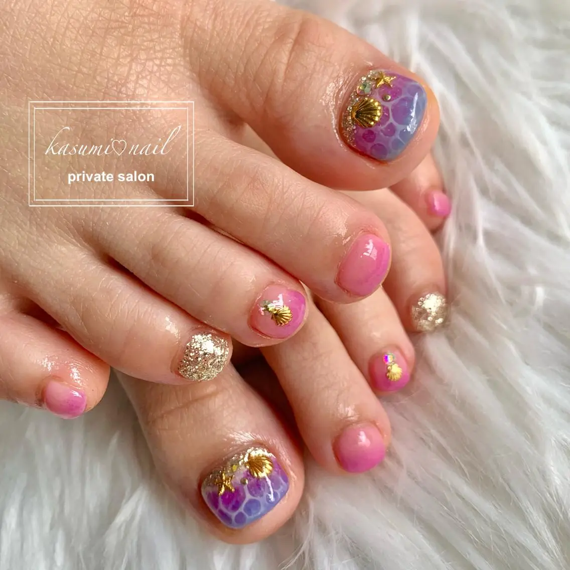 ネイル アートネイル フットネイル フレンチネイル ロングネイル マグネットネイル KASUMI♡ Nailのネイルデザイン