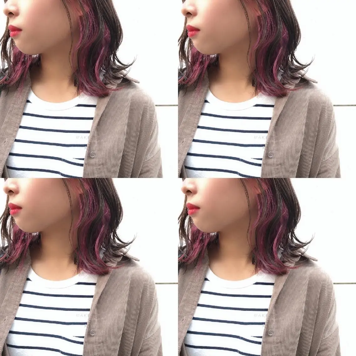 セミロング カラー ヘアアレンジ インナーカラー カット ヘアカラー トリートメント 竹内啓太 ボブのヘアスタイル