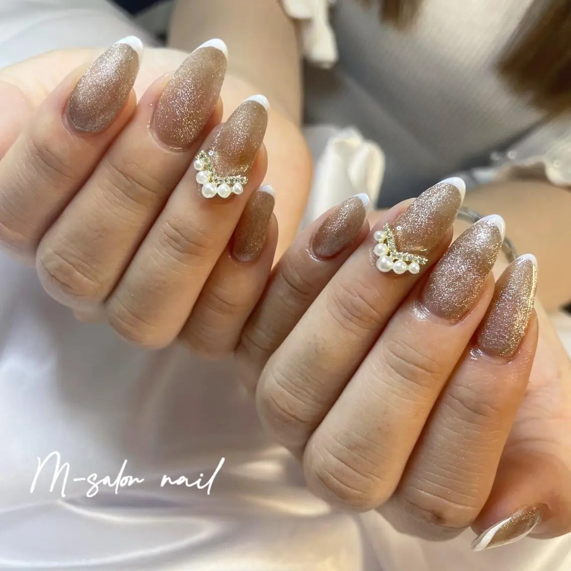 ネイル フレンチネイル 韓国/網紅/パーツ M-salonのネイルデザイン